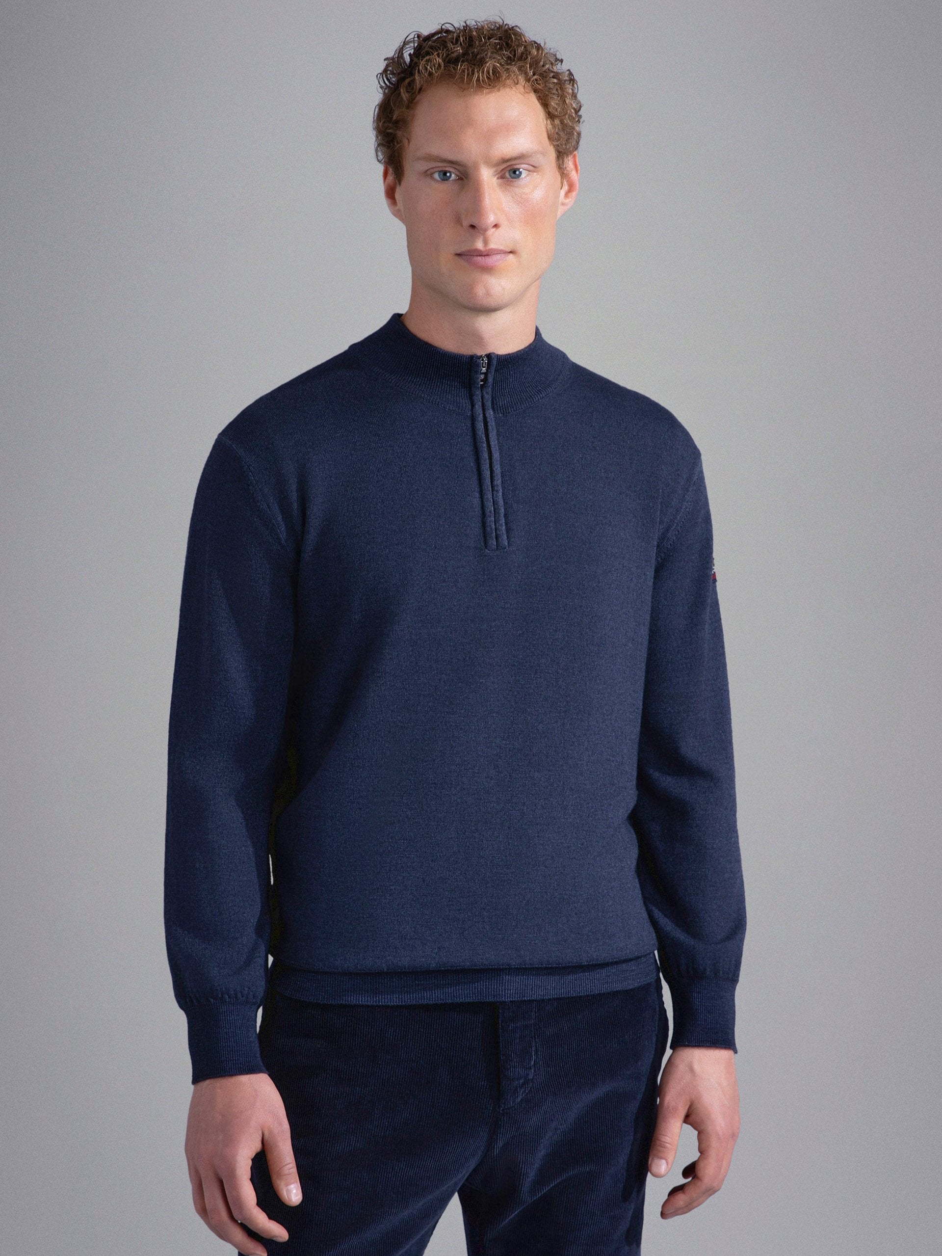 Paul & Shark Garment Dyed Wool 1/4 Zip