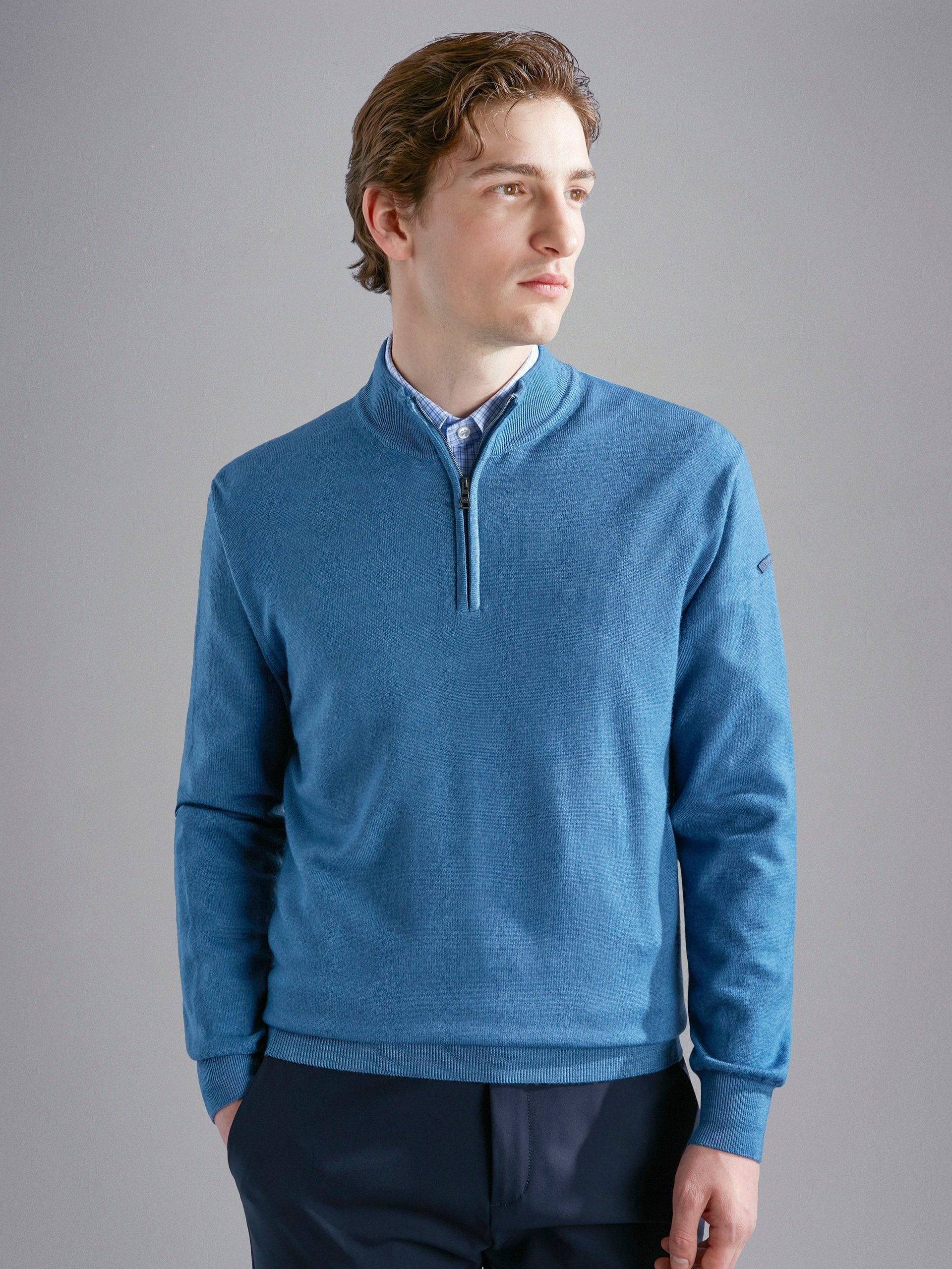 Paul & Shark Garment Dyed Wool 1/4 Zip