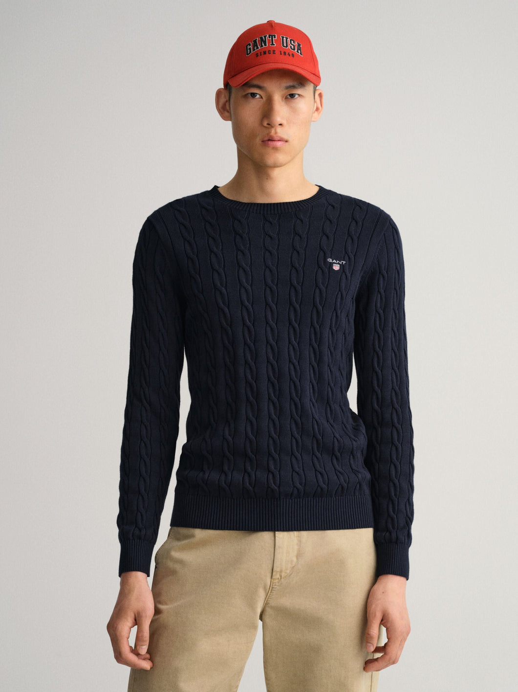 Gant Cotton Cable Crew Neck Sweater