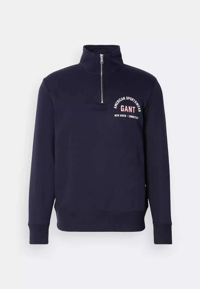 Gant Printed Graphic Half Zip Sweater