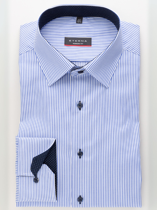 Eterna Modern Fit Shirt Blue Stripe 8992/16