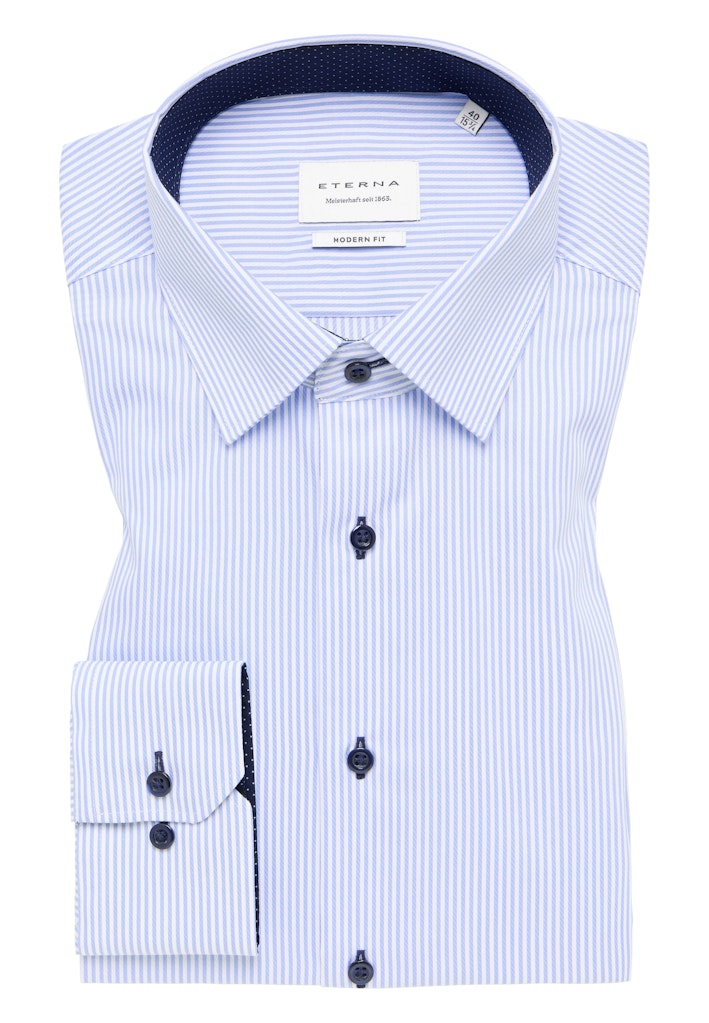 Eterna Modern Fit Shirt Blue Stripe 8992/16