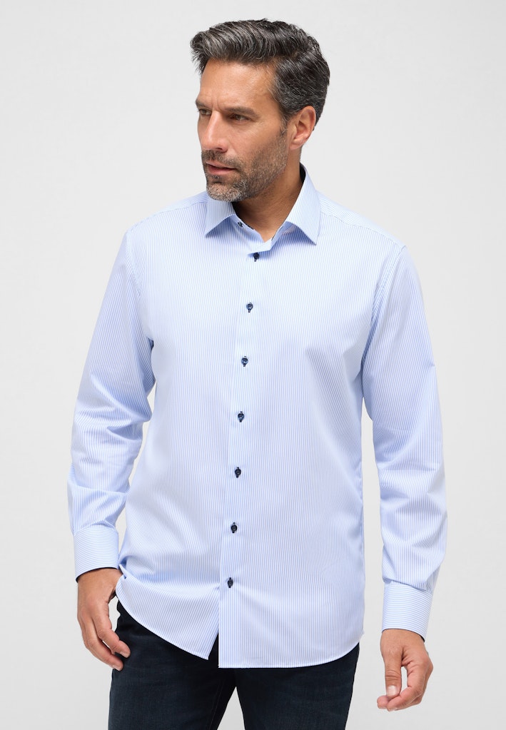Eterna Modern Fit Shirt Blue Stripe 8992/16