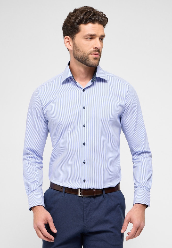 Eterna Modern Fit Shirt Blue Stripe 8992/16