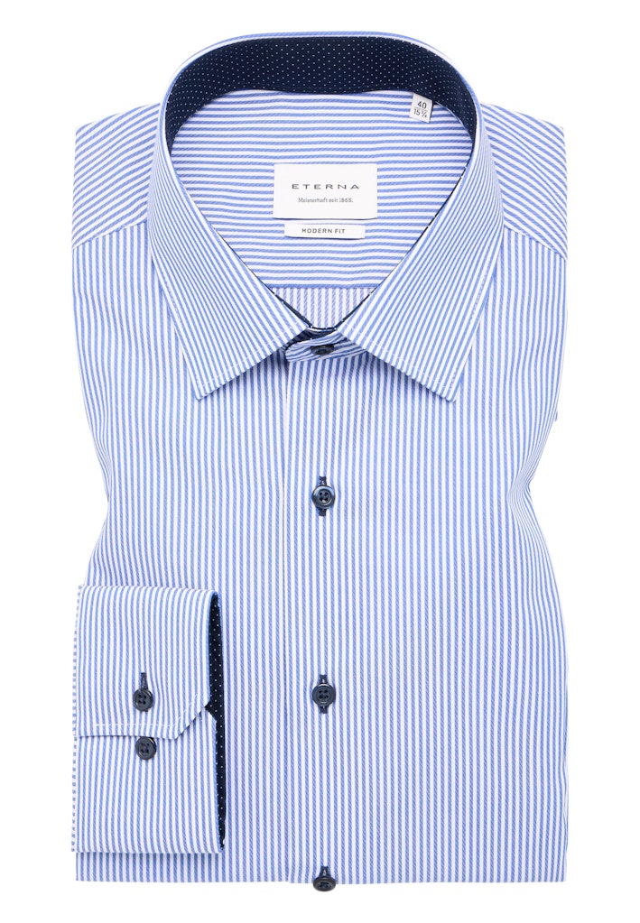 Eterna Modern Fit Shirt Blue Stripe 8992/16