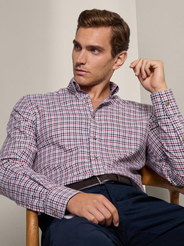 Hackett 3 Colour Brushed Cotton Shirt