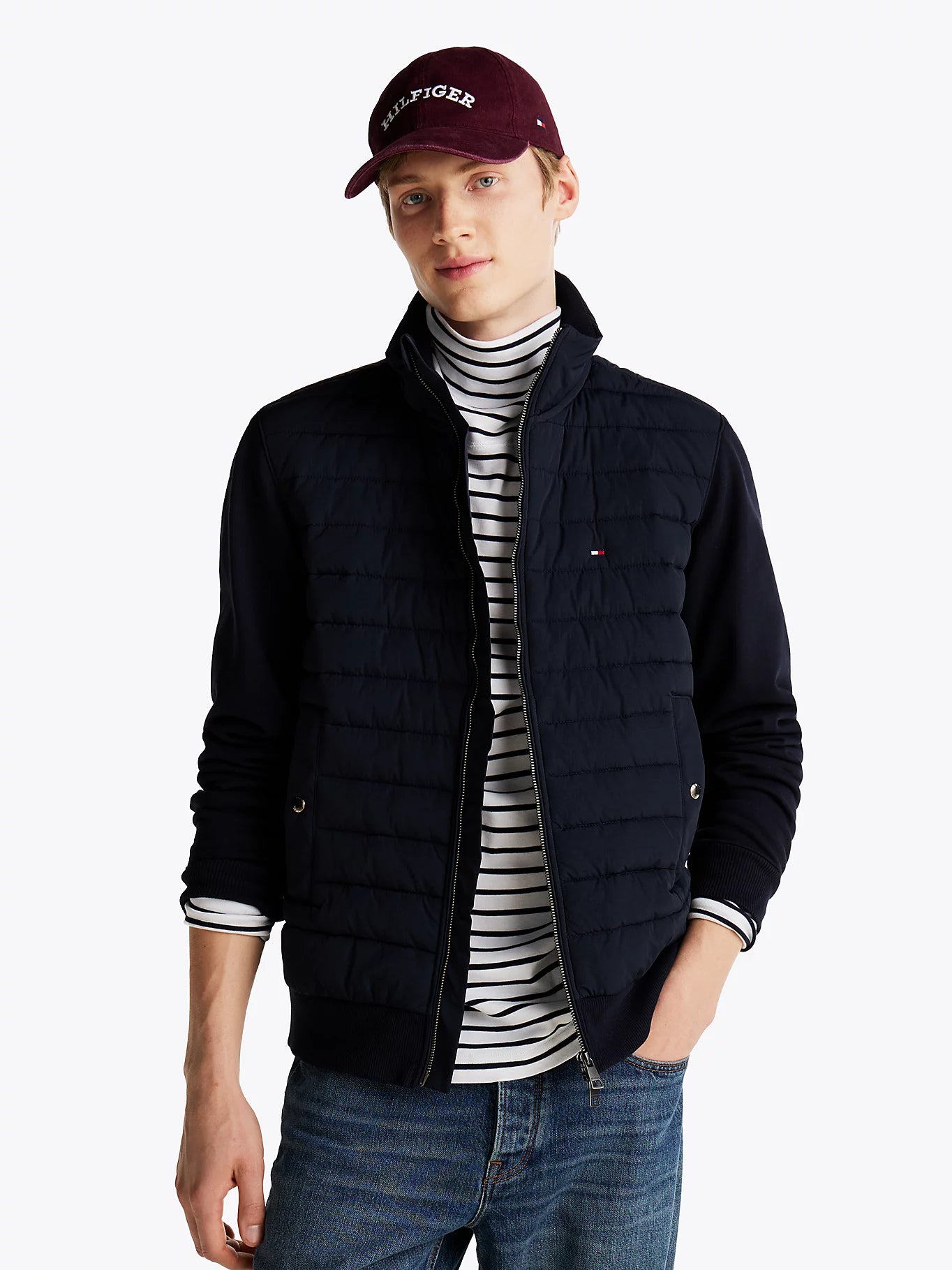 Tommy Hilfiger Mix Media Stand Collar