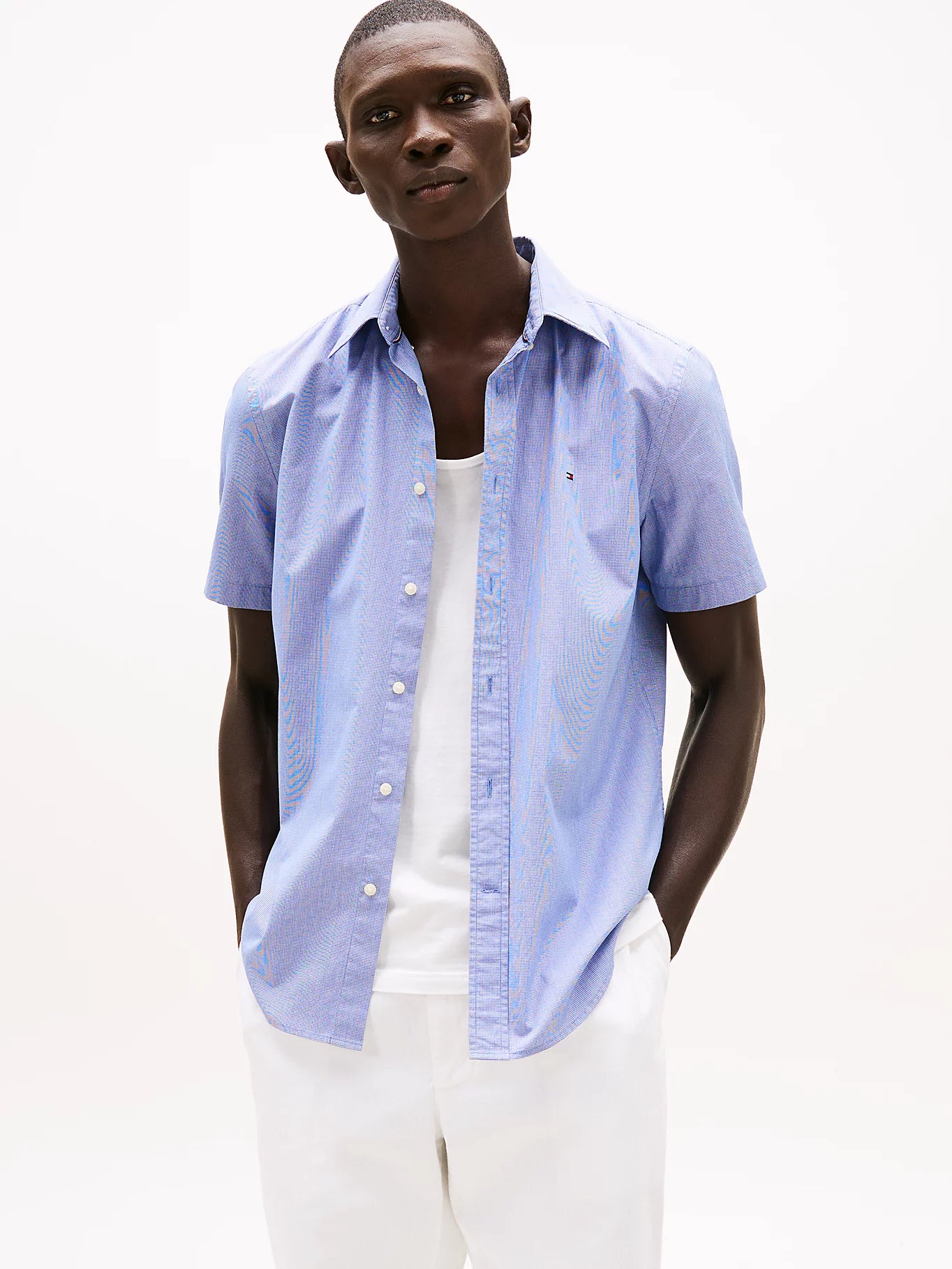 Tommy Hilfiger Flex Poplin Houndstooth S/S Shirt