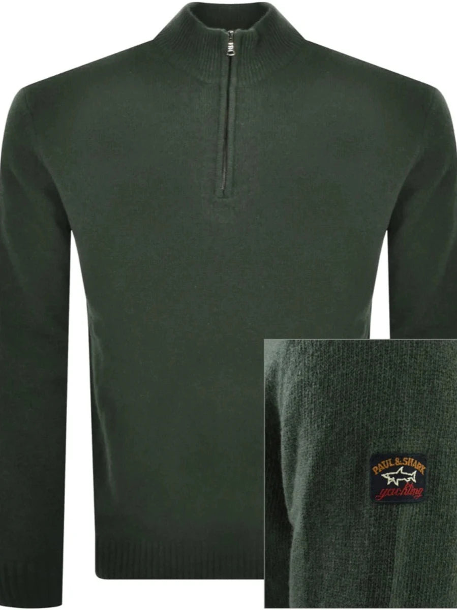 Paul & Shark Garment Dyed Wool 1/4 Zip