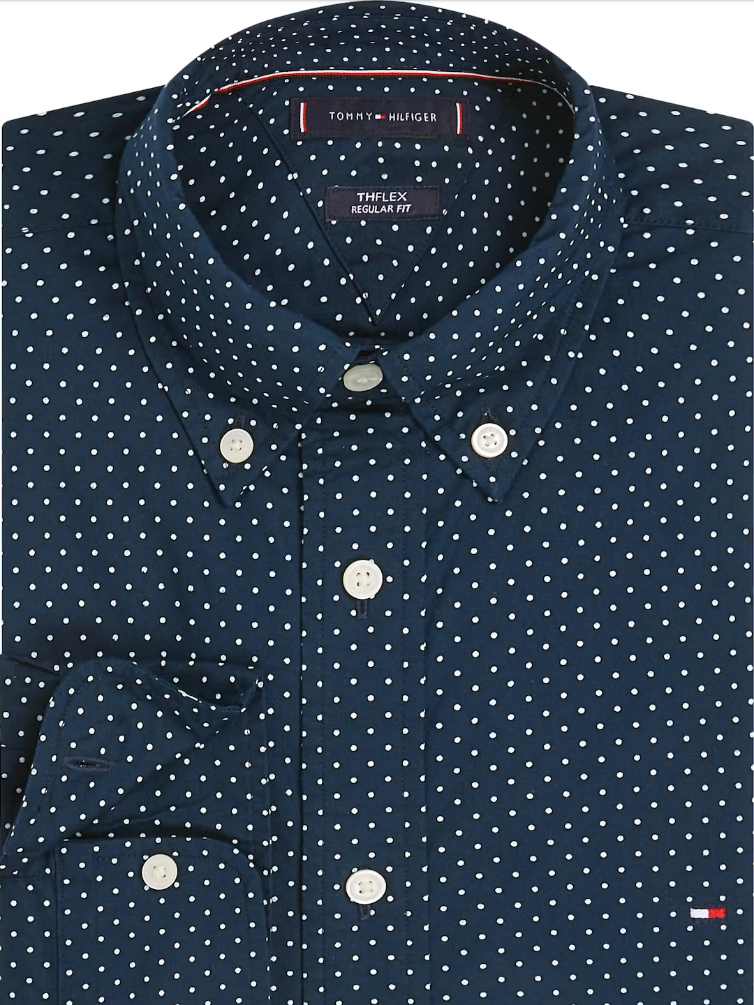 Tommy Hilfiger Flex Poplin Polka Dot Shirt