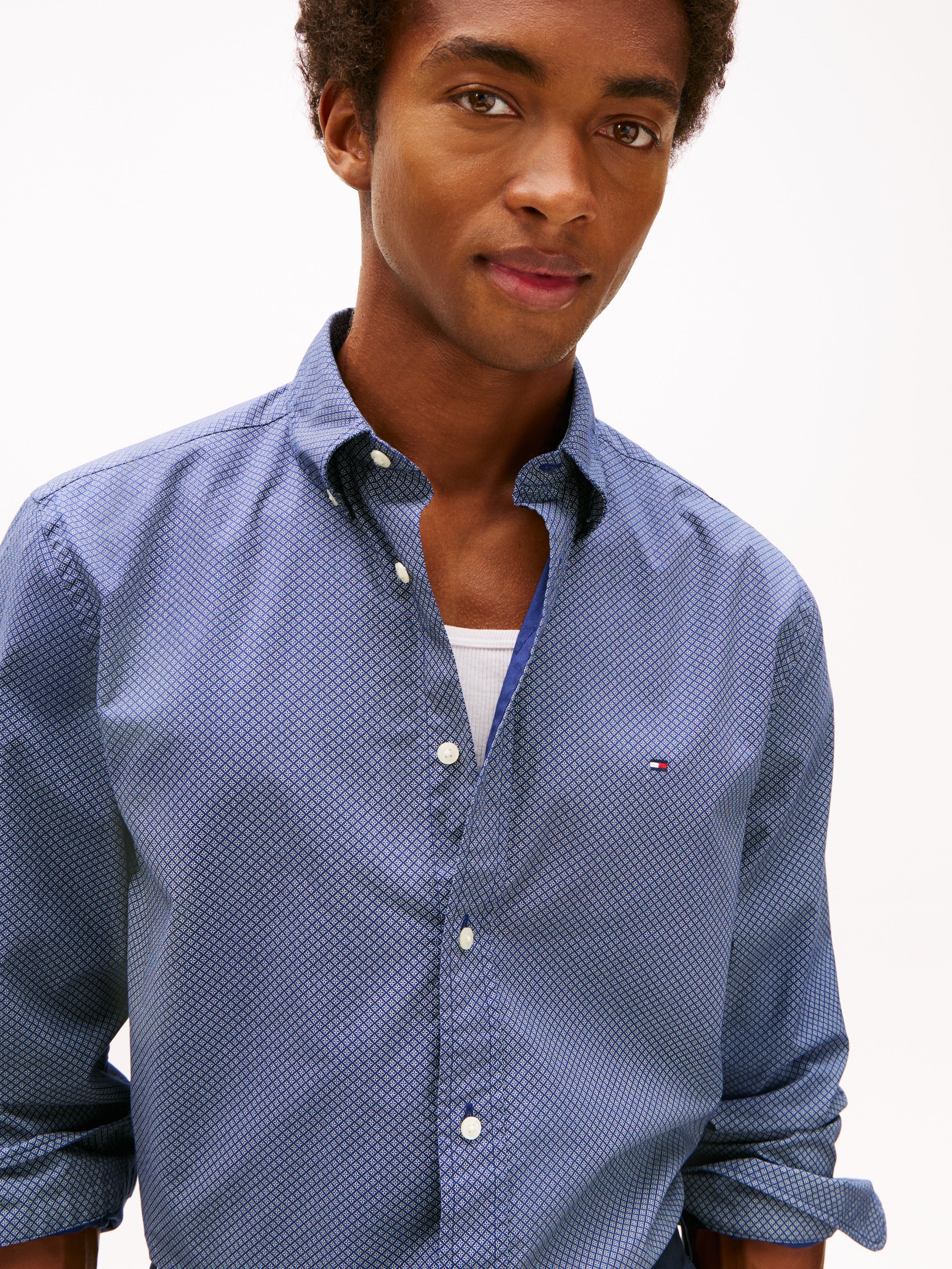 Tommy Hilfiger Flex Poplin Micro RF Print Shirt