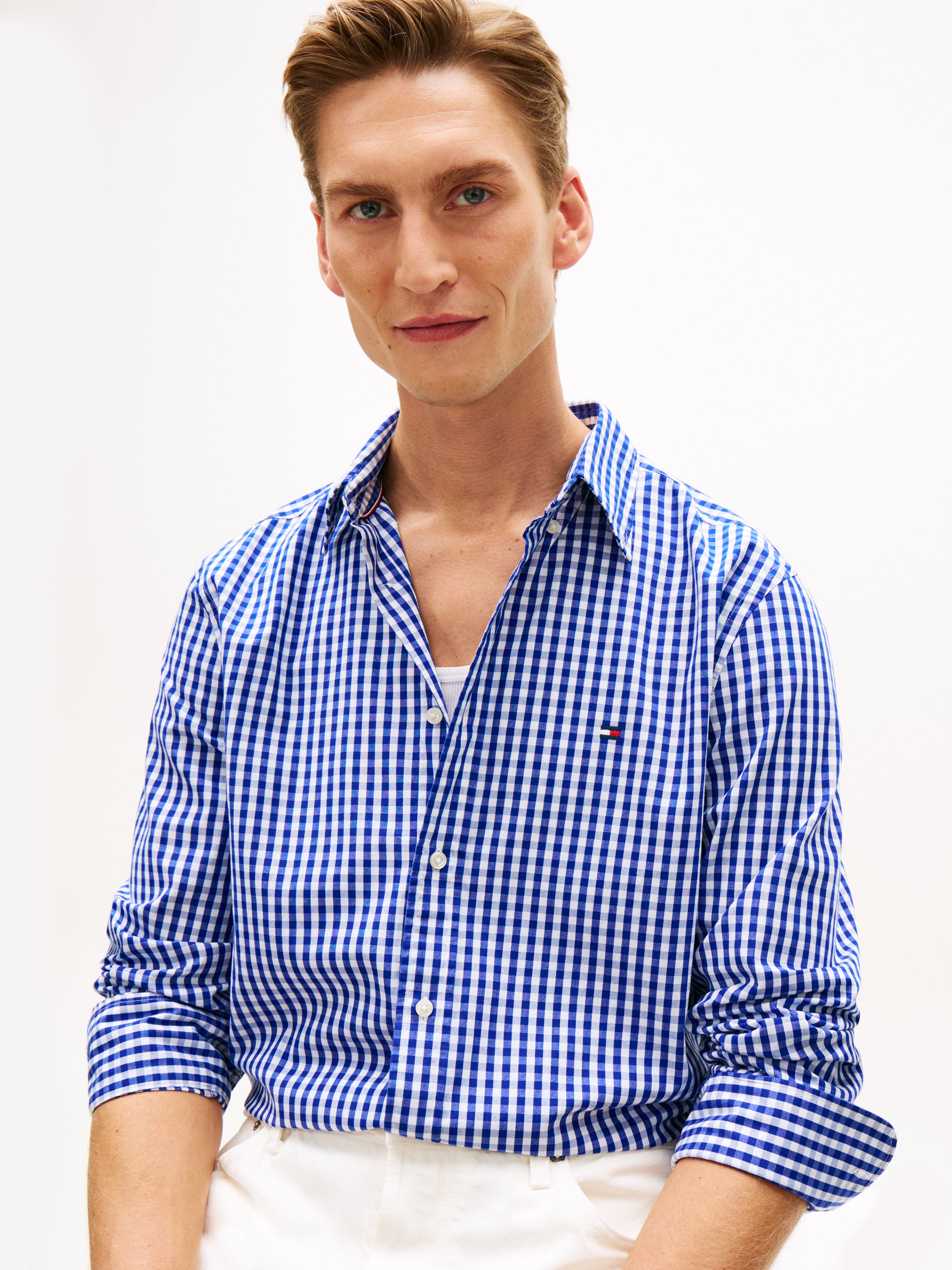Tommy Hilfiger Flex Poplin Gingham Shirt – JR McMahon