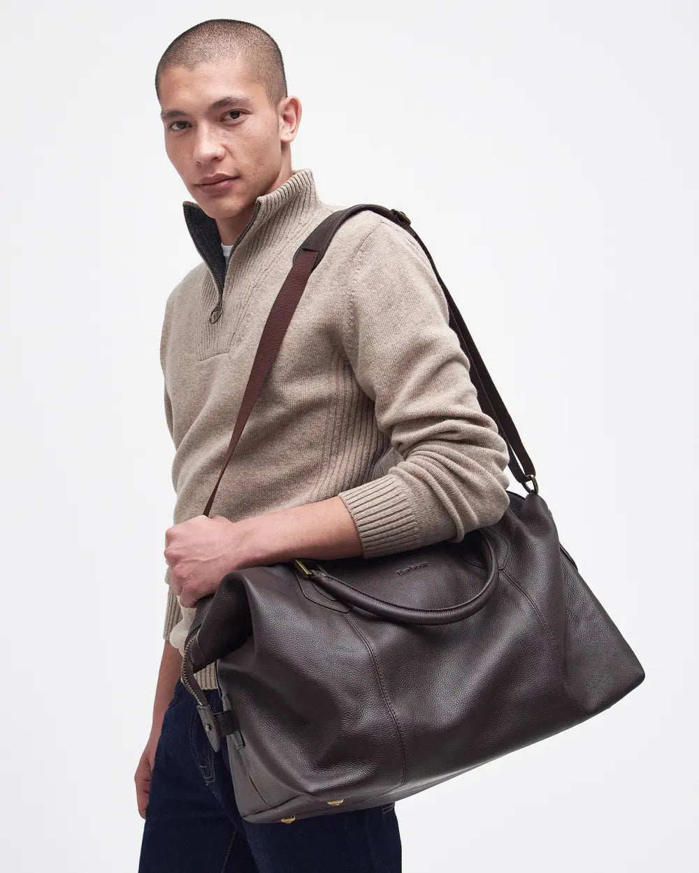 Barbour Leather Medium Travel Explorer Bag