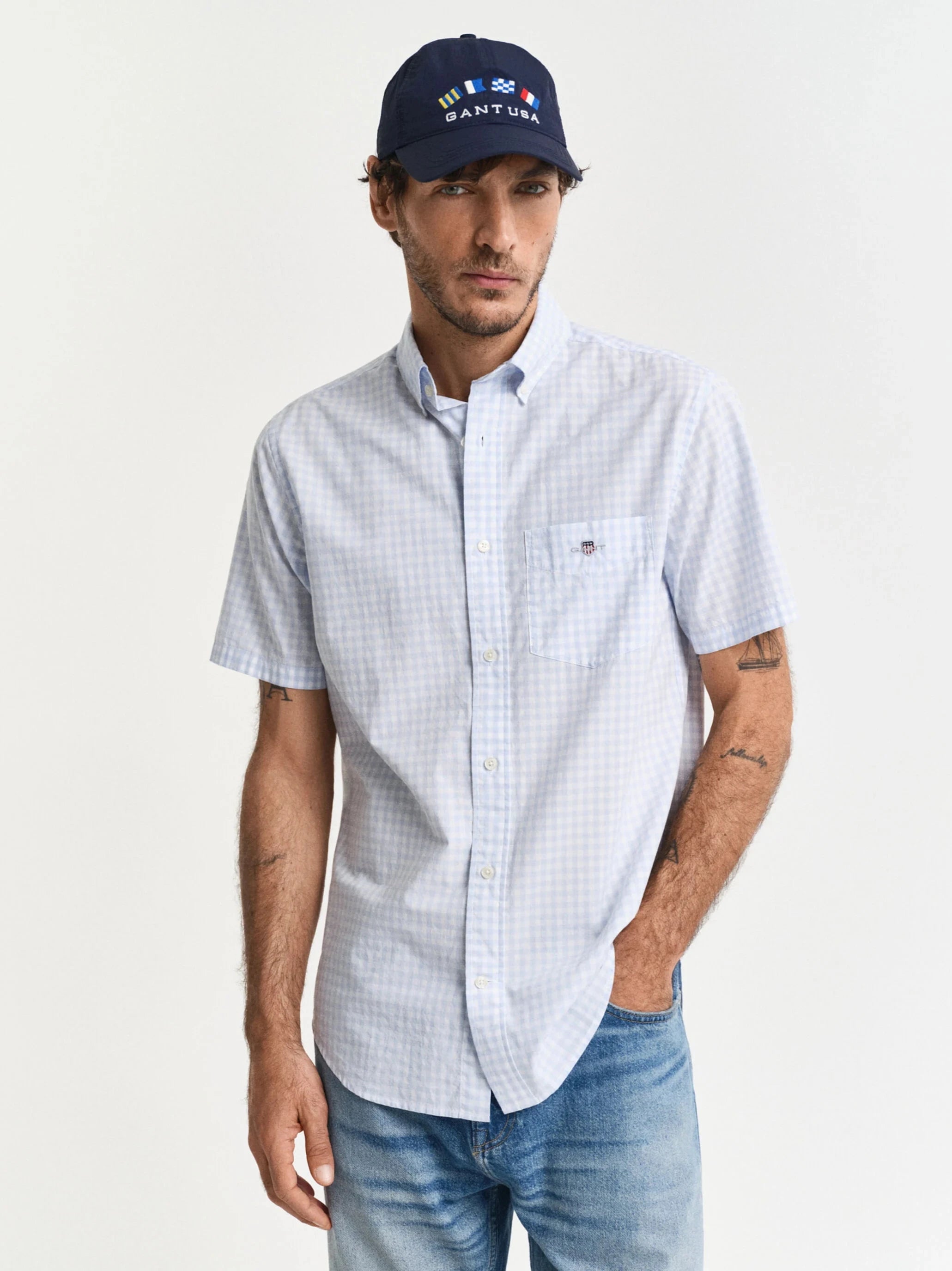 Gant Regular Poplin Gingham SS Shirt