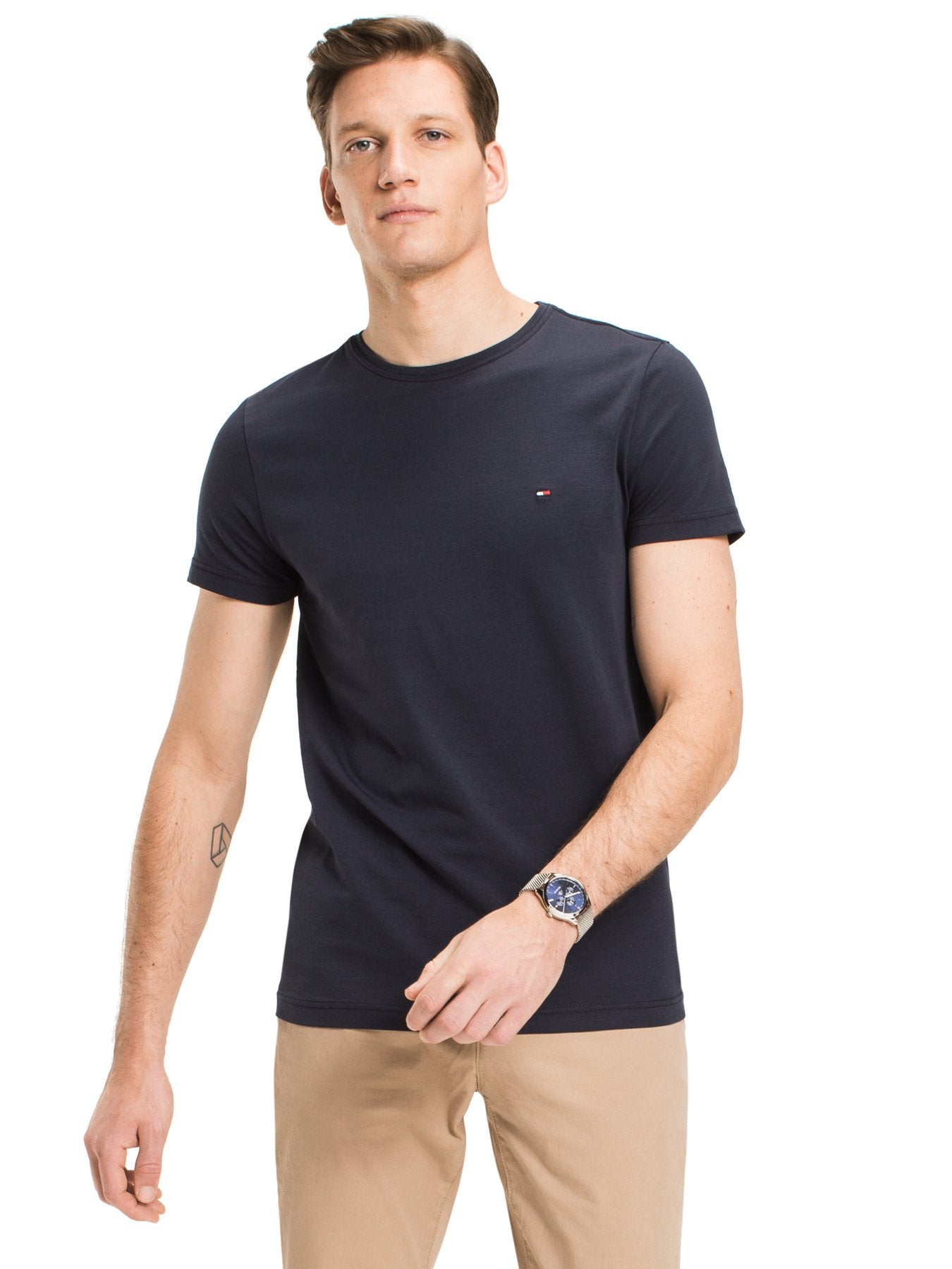 Tommy Hilfiger Stretch Slim Crew Neck T-Shirt Navy