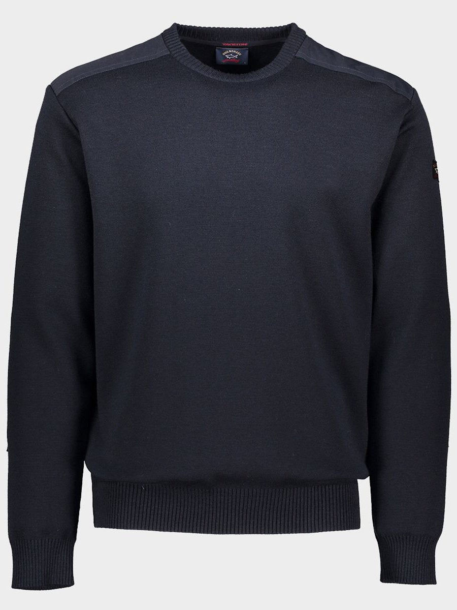 Paul & Shark Crew Merino Wool Iconic Badge