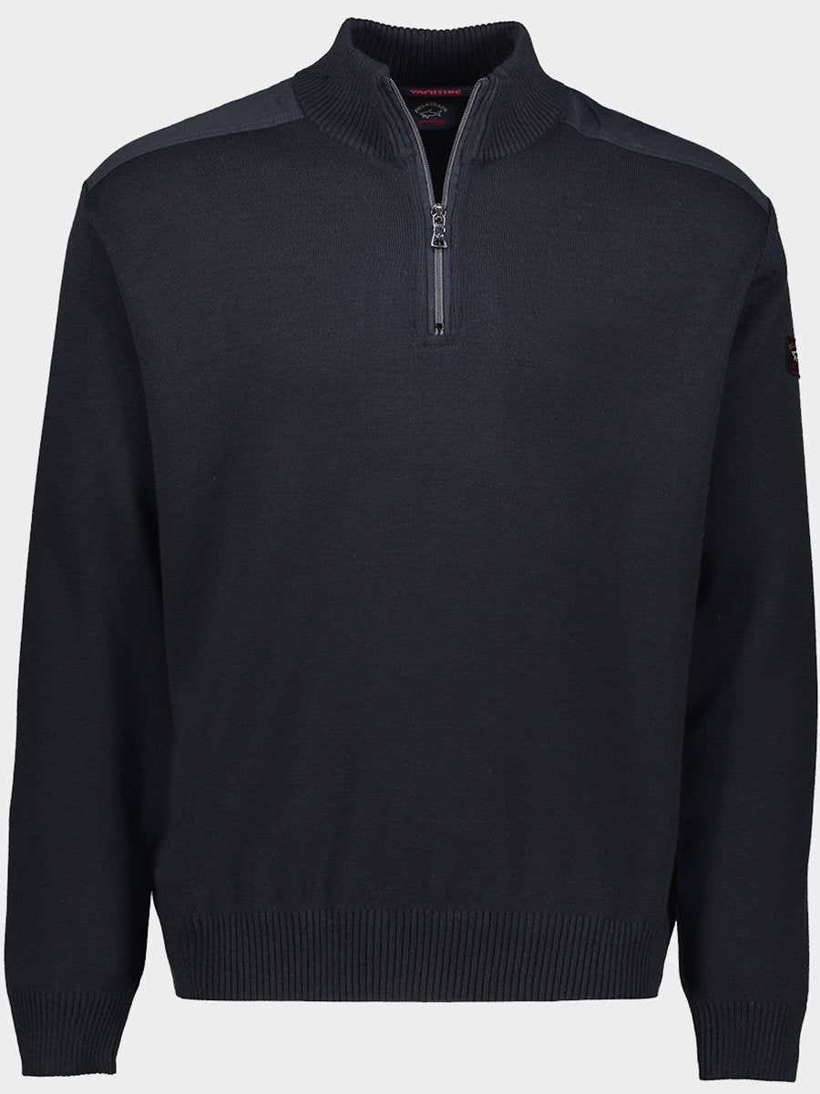 Paul & Shark 1/4 Zip Merino Wool Iconic Badge