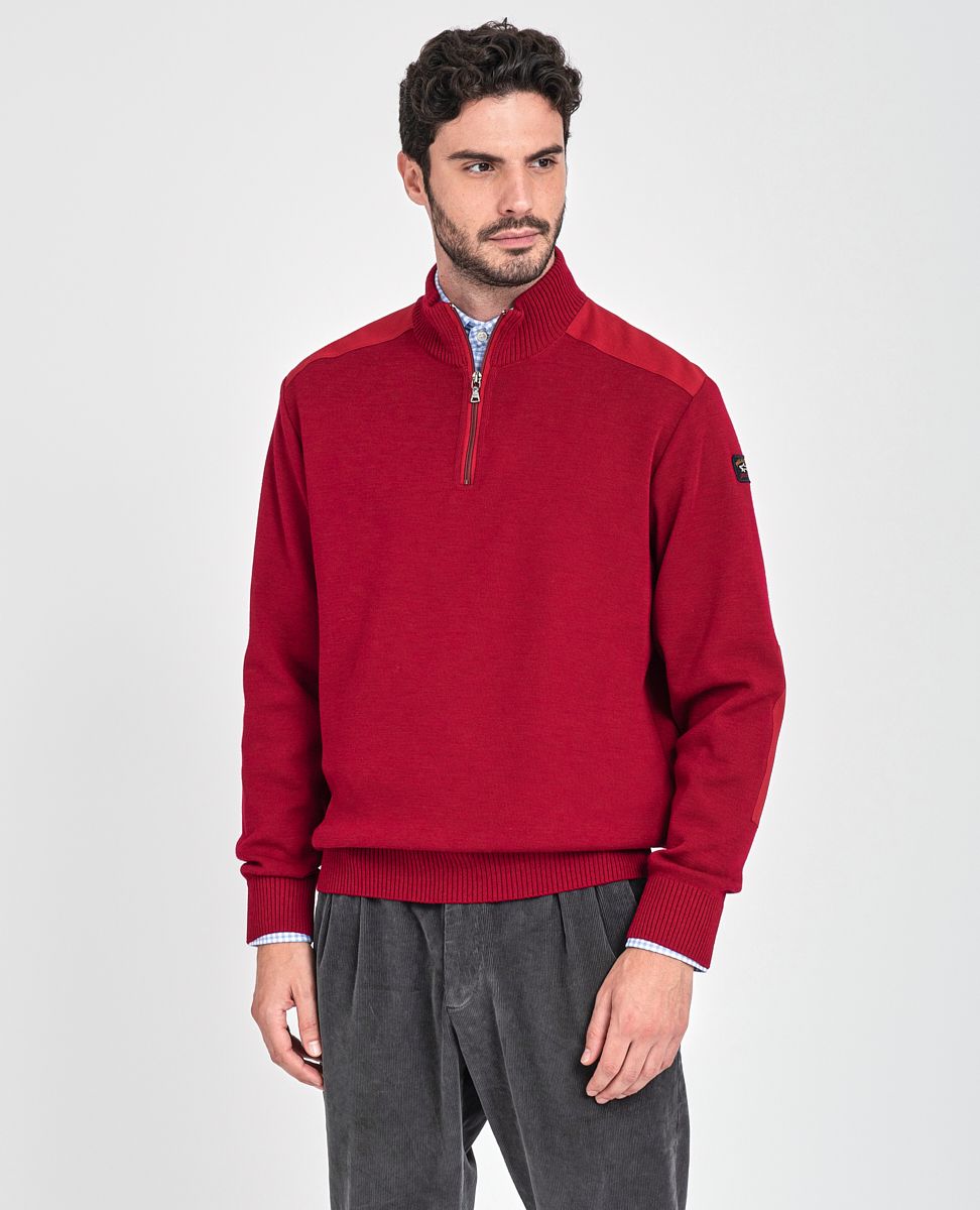 Paul & Shark 1/4 Zip Merino Wool Iconic Badge